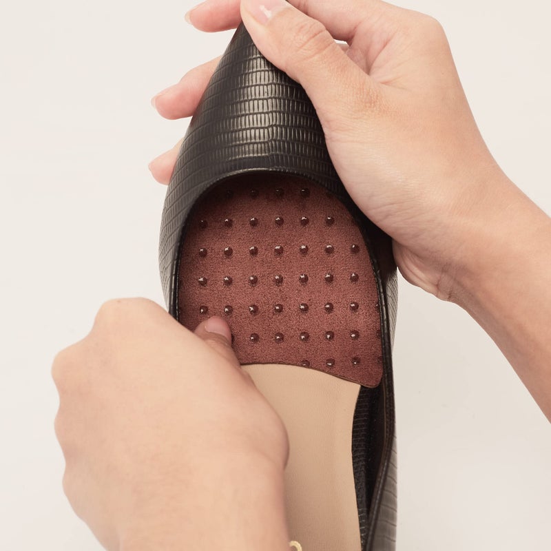 FLEXZENSE Anti-Sliding Pads Closed Toe | Supportive Cushioning and Reduce Foot Slip | 1 Pair (Saddle Brown) - Image 4